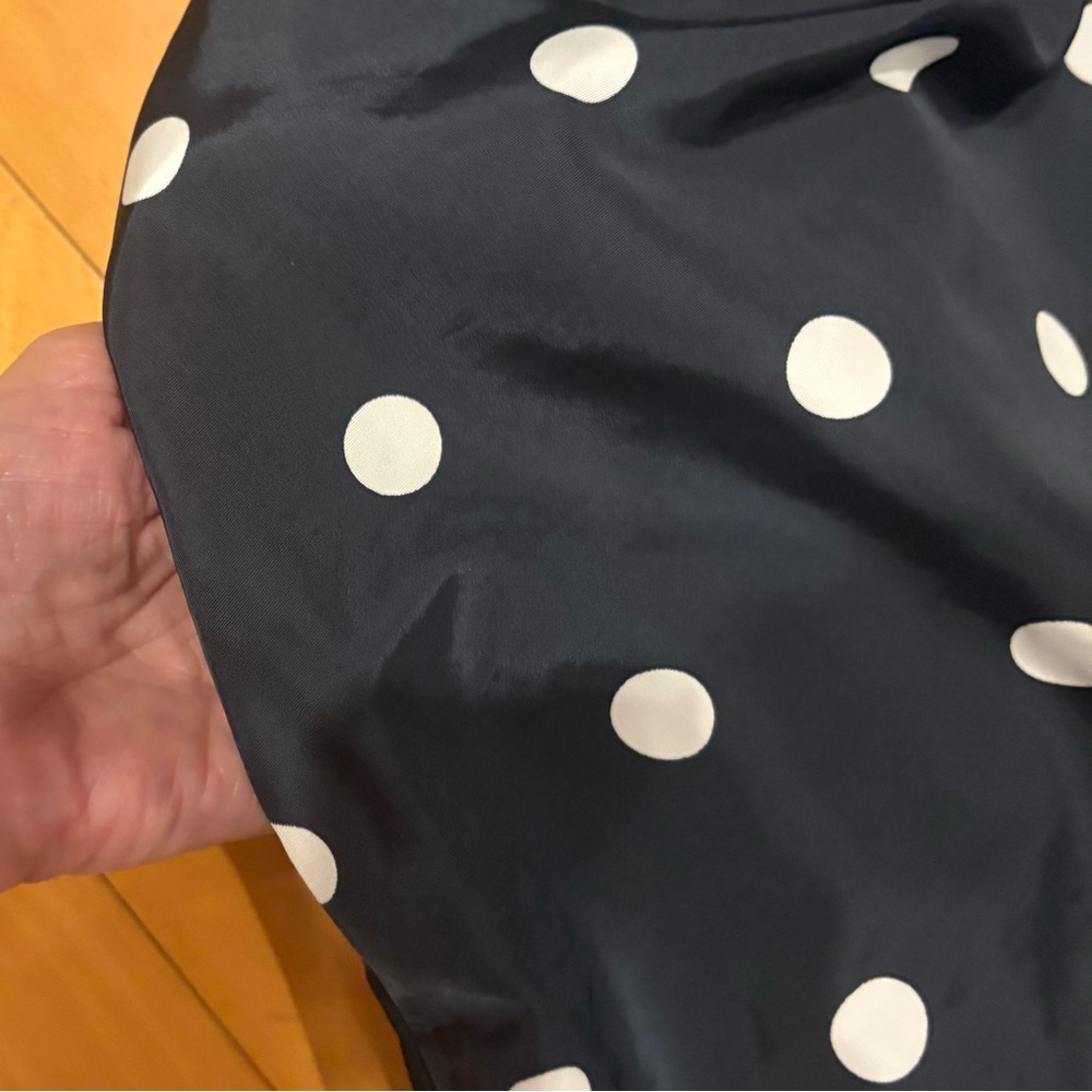 Old Navy 3X Polka Dot Fit & Flare Dress Smocked Stretch Navy White Retro - Picture 7 of 15
